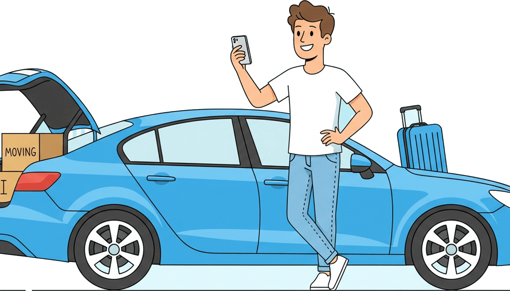 Traveler with luggage checking matched deliveries and earnings in the RideApack app