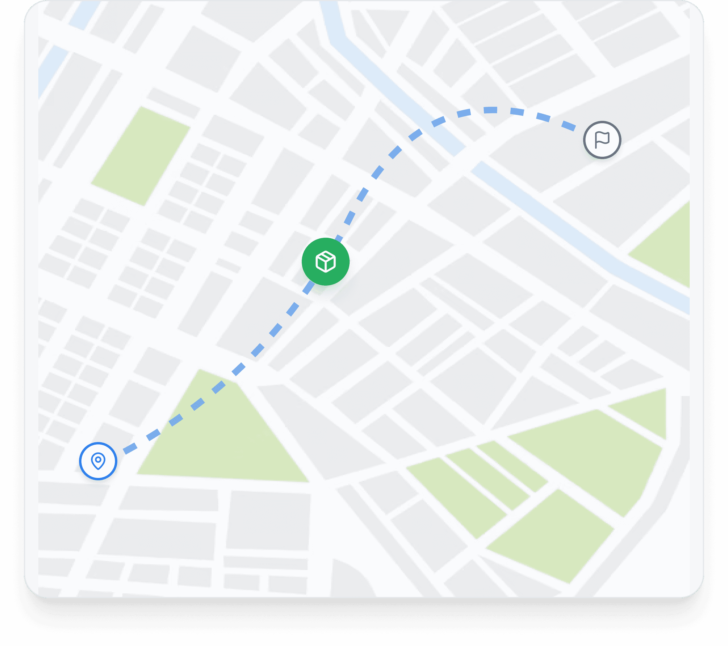 Delivery route map with nearby drivers in the RideApack app