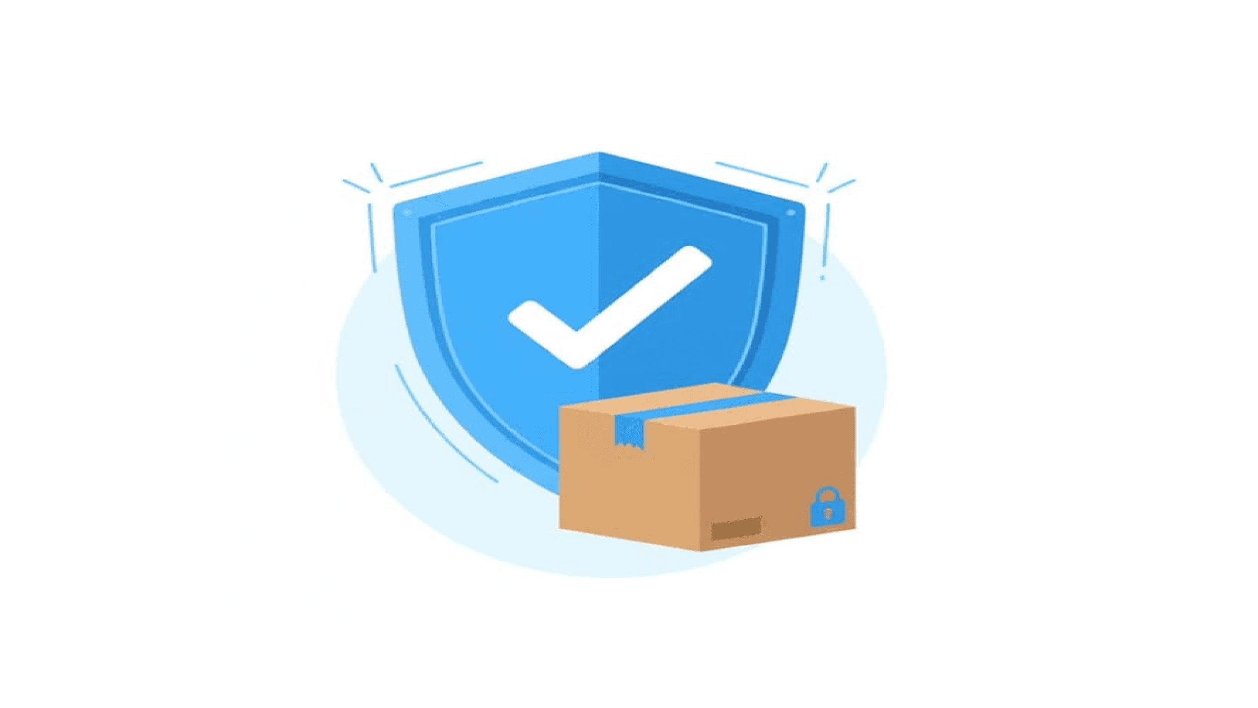 Verified traveler badge and securely sealed package representing RideApack trust and safety