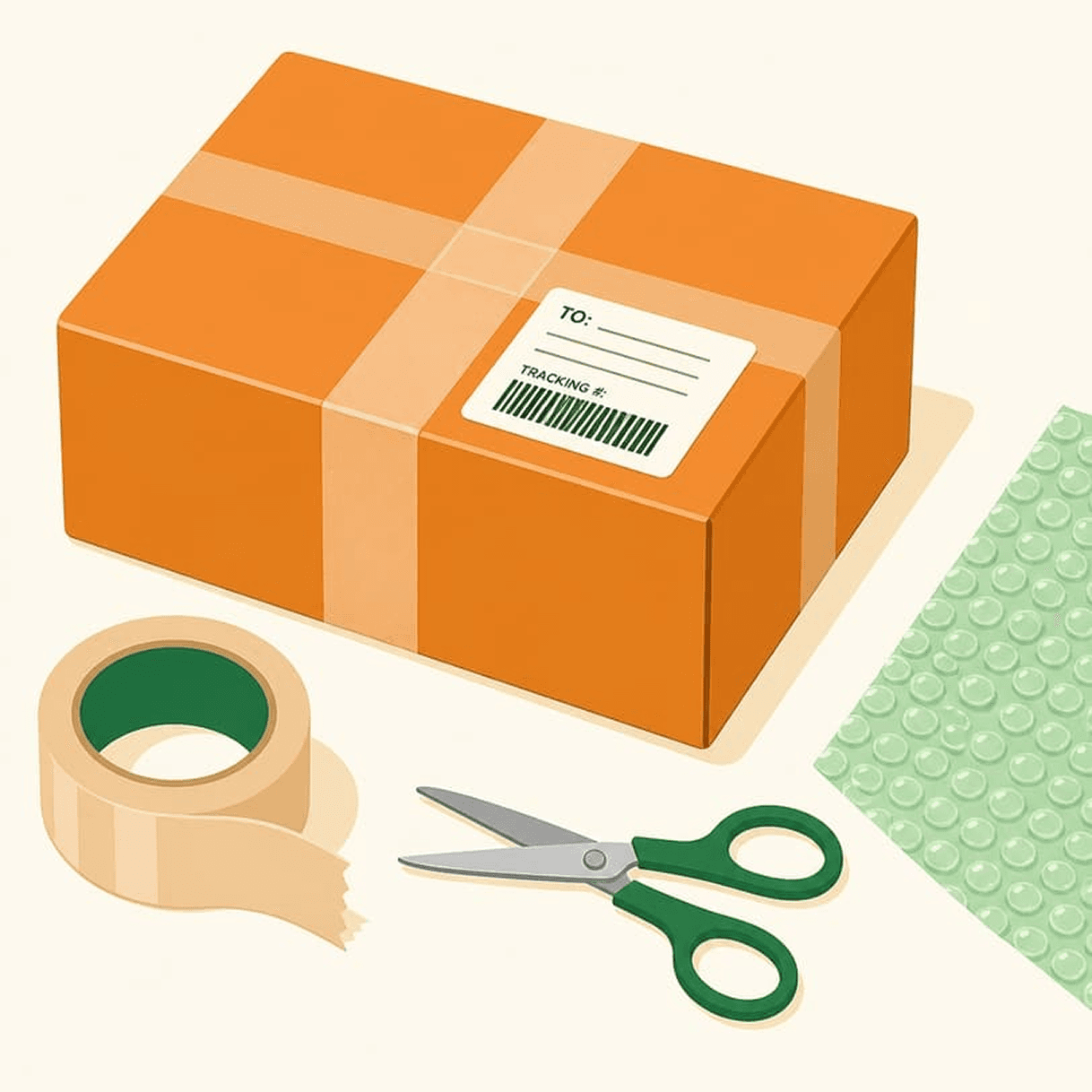 Package preparation checklist on a smartphone