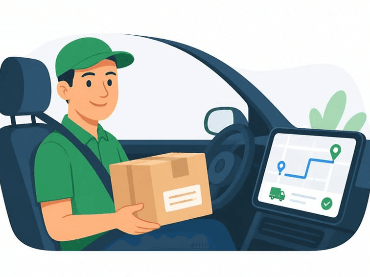 RideApack driver delivering a package